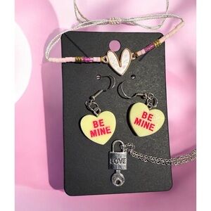 Heart Charm 3 Piece Jewelry Set